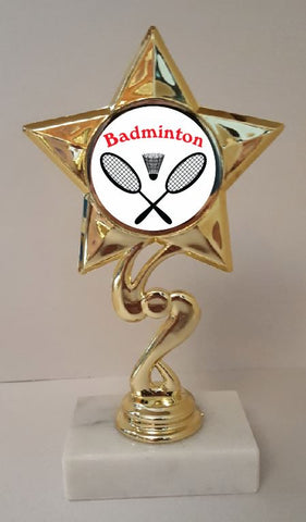 Badminton Trophy 7" Tall  AS LOW AS $3.99 each FREE SHIPPING T03N6