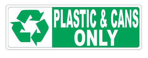 Recycle Plastic & Cans Only Sticker D3759