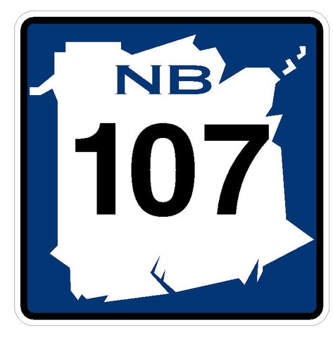 New Brunswick Route 107 Sticker Decal R4768 Canada Highway Route Sign Canadian