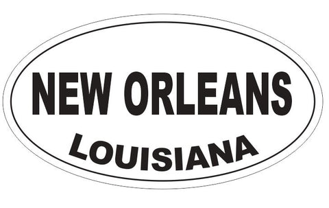 New Orleans Louisiana Oval Bumper Sticker or Helmet Sticker D4063
