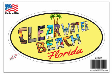 Clearwater Beach Florida Oval Bumper Sticker SS01 Wholesale Fundraiser