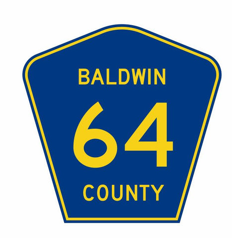 Baldwin County 64 Sticker Decal R881 Highway Sign - Winter Park Products