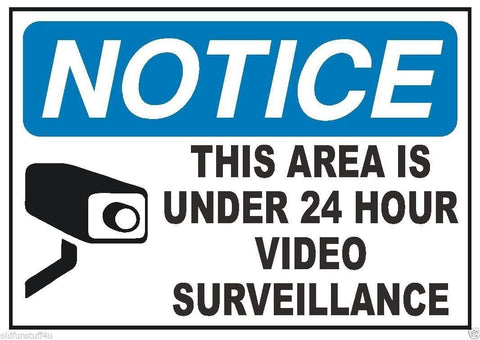 Notice 24 Video Surveillance Safety Sticker D319 - Winter Park Products