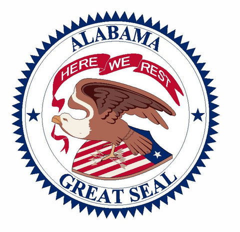 Historic Seal of Alabama Sticker / Decal R814 - Winter Park Products