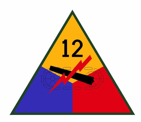12th Armored Division Sticker Military Decal M361 - Winter Park Products