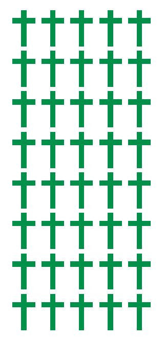 1" Green Cross Stickers Envelope Seals Religious Church School arts Crafts - Winter Park Products