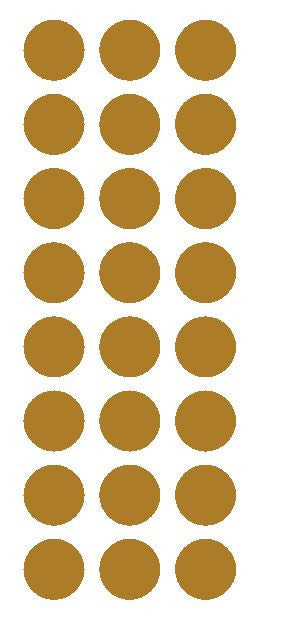 1" Gold Round Vinyl Color Code Inventory Label Dot Stickers - Winter Park Products