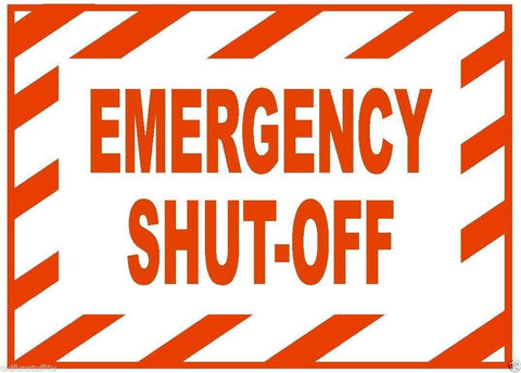 Emergency Shut Off Electrical Power OSHA Safety Sign Sticker D209 - Winter Park Products