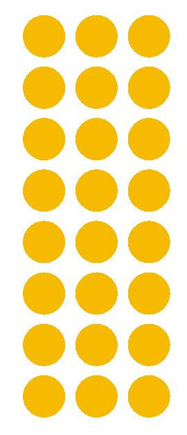 1" Golden Yellow Round Vinyl Color Code Inventory Label Dot Stickers - Winter Park Products