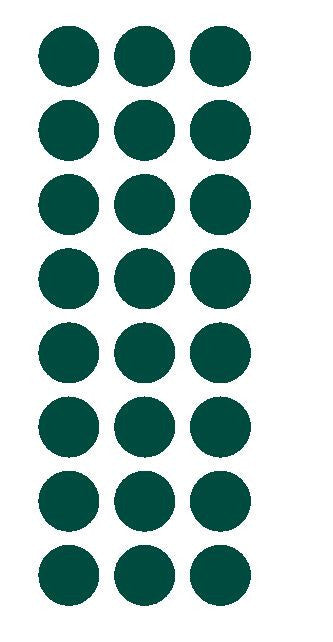 1" Dark Green Round Vinyl Color Code Inventory Label Dot Stickers - Winter Park Products