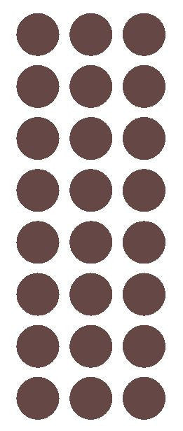 1" Brown Round Vinyl Color Code Inventory Label Dot Stickers - Winter Park Products