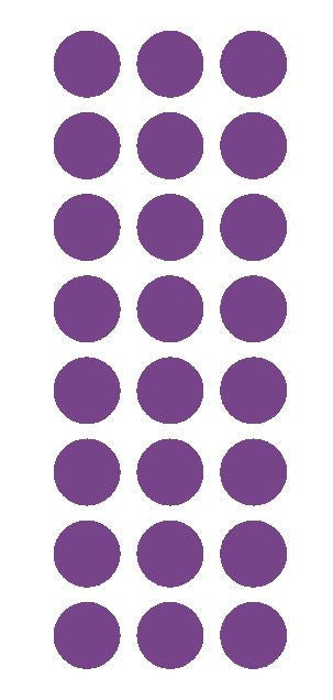 1" Lavender Round Vinyl Color Code Inventory Label Dot Stickers - Winter Park Products