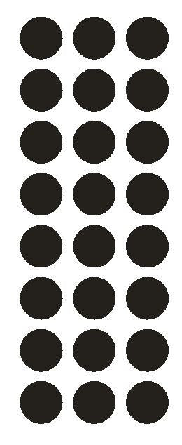 1" Black Round Vinyl Color Code Inventory Label Dot Stickers - Winter Park Products
