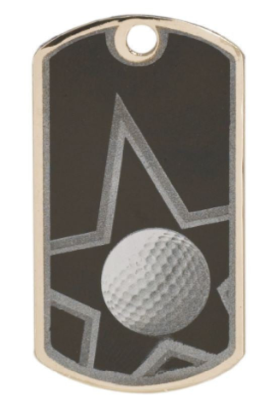 Golf Dog Tag Award Trophy Team Sports W/Free Bead Chain FREE SHIPPING DT105 - Winter Park Products