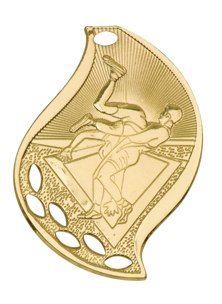 Wrestling Medal Award Trophy With Free Lanyard FM117 - Winter Park Products