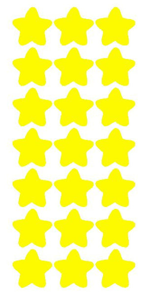 Small Yellow Star Stickers, 1/2 Star Shape