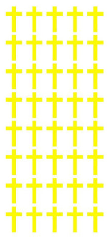 1" Lt Yellow Cross Stickers Envelope Seals Religious Church School arts Crafts - Winter Park Products