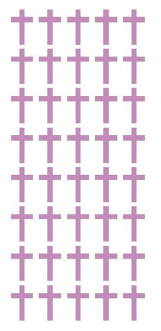 1" Lilac Cross Stickers Envelope Seals Religious Church School arts Crafts - Winter Park Products