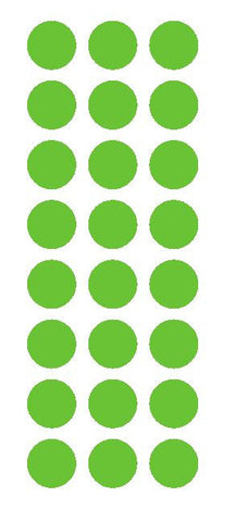 1" Lime Green Round Vinyl Color Code Inventory Label Dot Stickers - Winter Park Products
