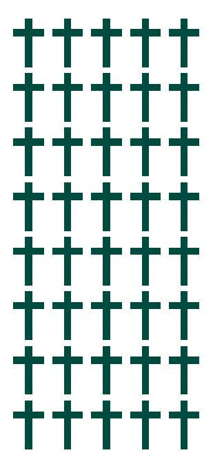 1" Dk Green Cross Stickers Envelope Seals Religious Church School arts Crafts - Winter Park Products