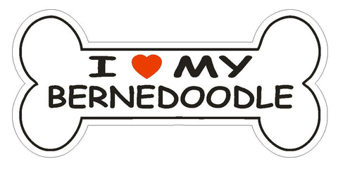 Love My Bernedoodle Bumper Sticker or Helmet Sticker D2578 Dog Bone Decal - Winter Park Products