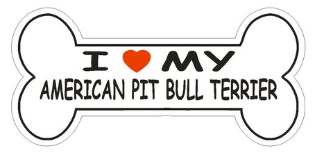 Love My American Pit Bull Terrier Bumper Sticker or Helmet Sticker D2571 Decal - Winter Park Products