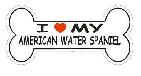 Love My American Water Spaniel Bumper Sticker or Helmet Sticker D2573 - Winter Park Products