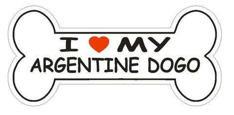 Love My Argentine Dogo Bumper Sticker or Helmet Sticker D2576 Dog Bone Decal - Winter Park Products