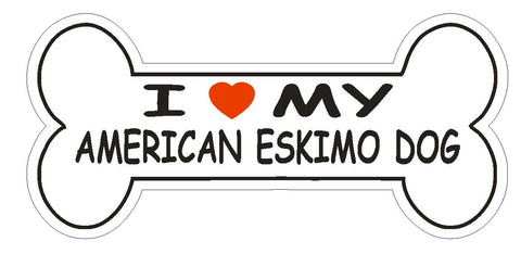 Love My American Eskimo Dog Bumper Sticker or Helmet Sticker D2568 Dog Decal - Winter Park Products