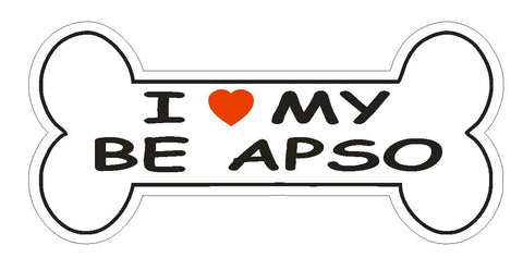Love My Be Apso Bumper Sticker or Helmet Sticker D2431 Dog Bone Pet Lover - Winter Park Products