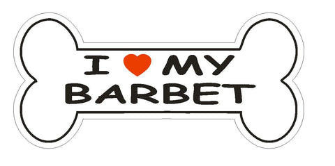 Love My Barbet Bumper Sticker or Helmet Sticker D2429 Dog Bone Pet Lover - Winter Park Products