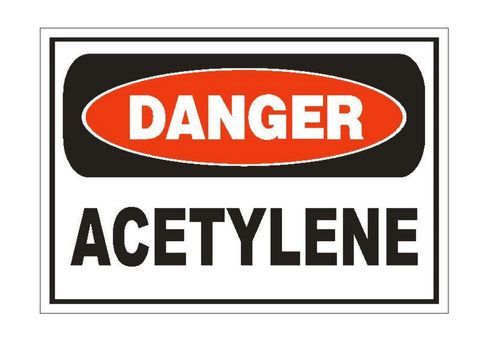 Danger Acetylene Sticker Safety Sign Decal Label D874 - Winter Park Products