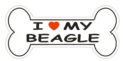 Love My Beagle Bumper Sticker or Helmet Sticker D841 Dog Bone Pet Lover - Winter Park Products