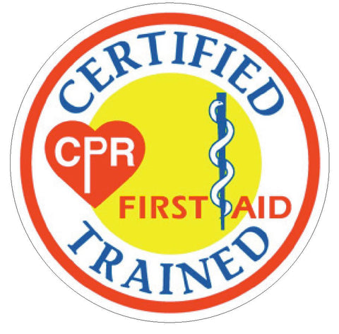 Certified CPR First Aid Trained Hard Hat Decal Hard Hat Sticker Helmet H44 - Winter Park Products