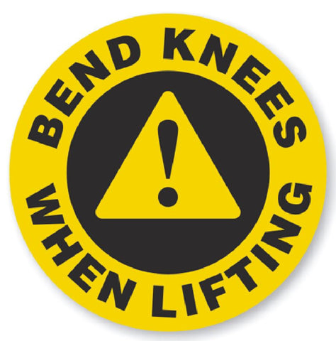 Bend Knees When Lifting Hard Hat Decal Hardhat Sticker Helmet Label H148 - Winter Park Products