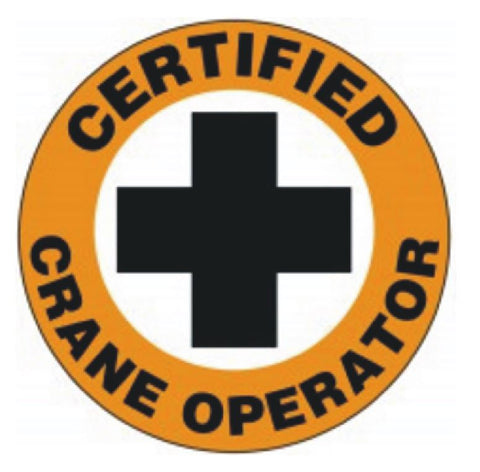 Certified Crane Operator Hard Hat Decal Hardhat Sticker Helmet Label H138 - Winter Park Products