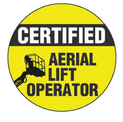 Certified Aerial Lift Operator Hard Hat Decal Hardhat Sticker Helmet Label H120 - Winter Park Products