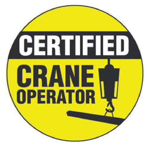 Certified Crane Operator Hard Hat Decal Hardhat Sticker Helmet Label H118 - Winter Park Products