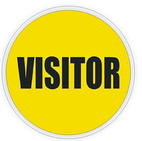 Visitor Hard Hat Decal Hardhat Sticker Helmet Safety H89 Yellow - Winter Park Products