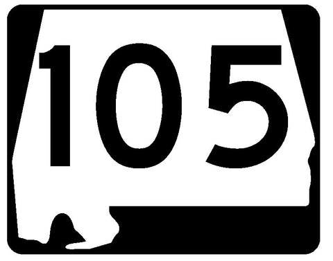 Alabama State Route 105 Sticker R4502 Highway Sign Road Sign Decal