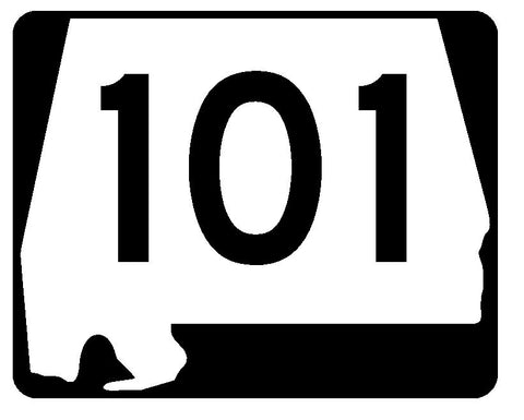 Alabama State Route 101 Sticker R4495 Highway Sign Road Sign Decal