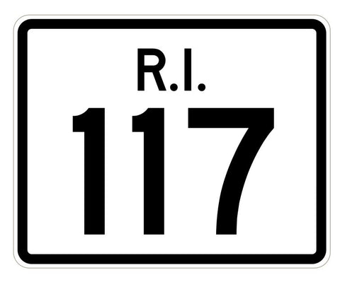 Rhode Island State Road 117 Sticker R4251 Highway Sign Road Sign Decal