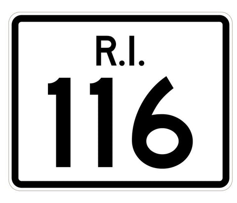 Rhode Island State Road 116 Sticker R4250 Highway Sign Road Sign Decal