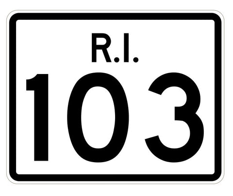 Rhode Island State Road 103 Sticker R4239 Highway Sign Road Sign Decal