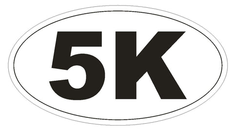5K Marathon Oval Bumper Sticker or Helmet Sticker D141 Laptop Phone Euro Oval - Winter Park Products