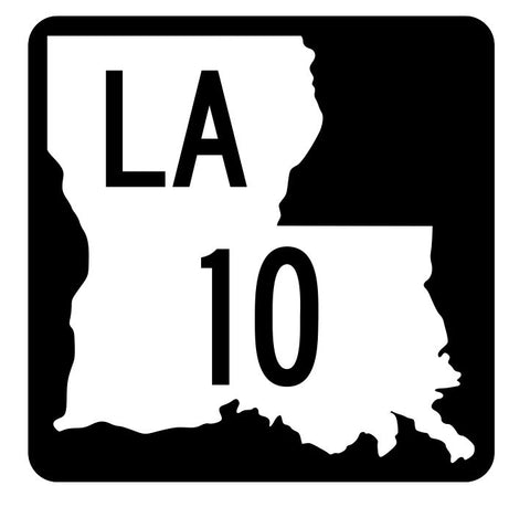 Louisiana State Highway 10 Sticker Decal R5738 Highway Route Sign