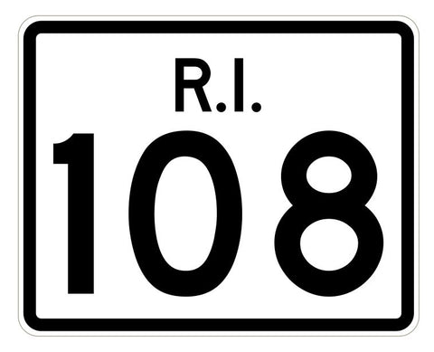 Rhode Island State Road 108 Sticker R4243 Highway Sign Road Sign Decal