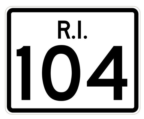 Rhode Island State Road 104 Sticker R4241 Highway Sign Road Sign Decal