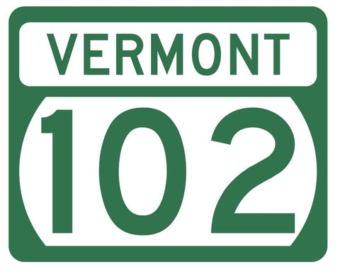 Vermont State Highway 102 Sticker Decal R5306 Highway Route Sign