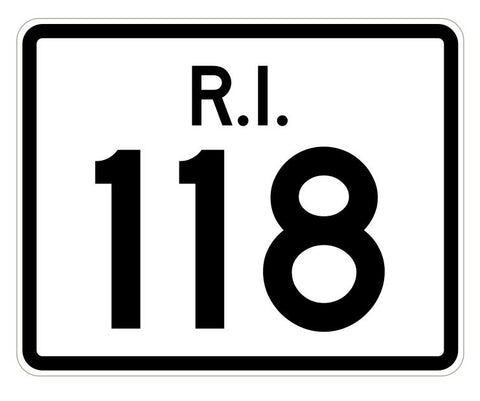 Rhode Island State Road 118 Sticker R4253 Highway Sign Road Sign Decal